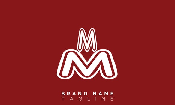 Alphabet letters Initials Monogram logo MM vector