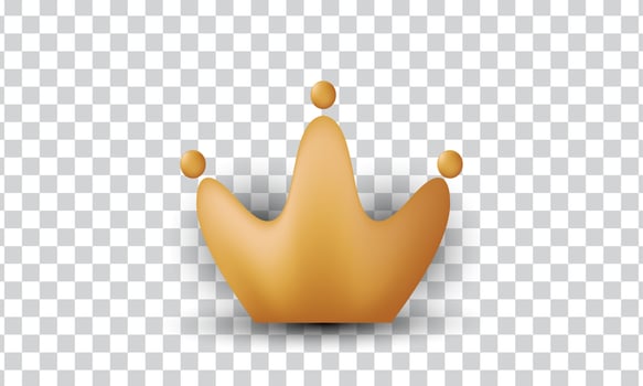 unique creative 3d style crown icon isolated on vector