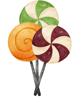 cute watercolor Halloween lollipop candy cartoon hand drawn png