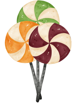 cute watercolor Halloween lollipop candy cartoon hand drawn png