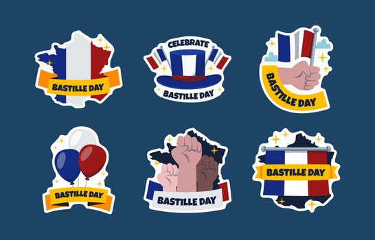 Bastille Day Sticker Pack vector