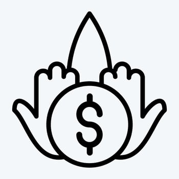 Icon Crowdfunding. suitable for education symbol. line style. simple design editable. design template vector. simple illustration vector