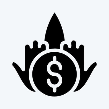 Icon Crowdfunding. suitable for education symbol. glyph style. simple design editable. design template vector. simple illustration vector