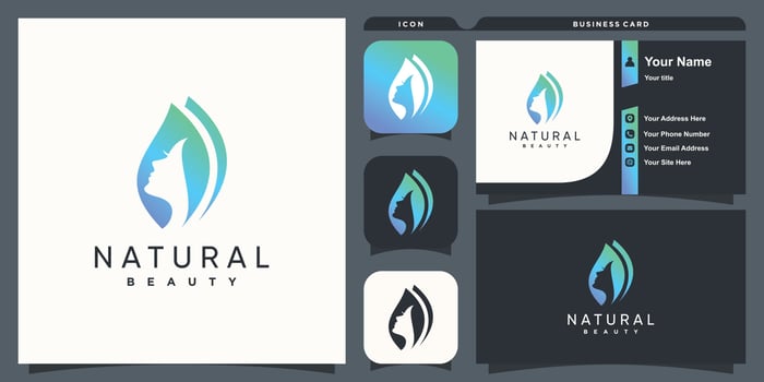 Natural beauty logo with fresh and modern creative concept Premium Vector