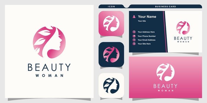 Natural beauty logo with fresh and modern creative concept Premium Vector