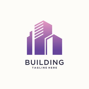 Building logo with modern concept premium vector