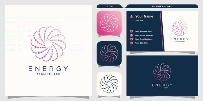 Energy logo with modern molecule concept Premium Vector