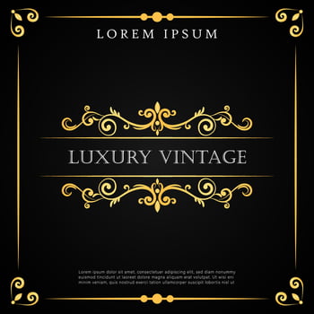 Elegant vintage gold frame collection vector