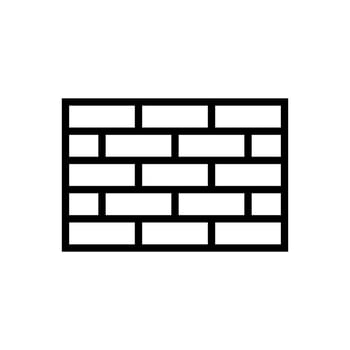 line icon brick wall isolated on white background. vector