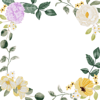 watercolor spring summer flower bouquet square banner background png