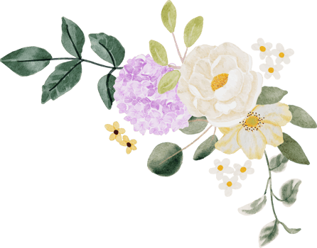 watercolor hydrangea and wild flower bouquet png