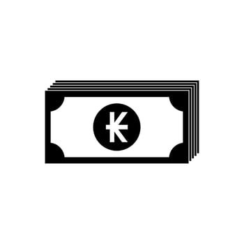 Laos Currency Icon Symbol, LAK, Kip Money Paper. Vector Illustration