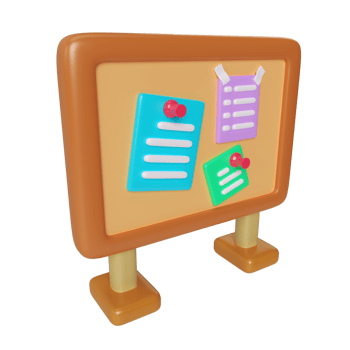 Bulletin board 3D Illustration Icon png
