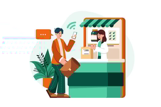 Online pharmacy Illustration concept on white background vector