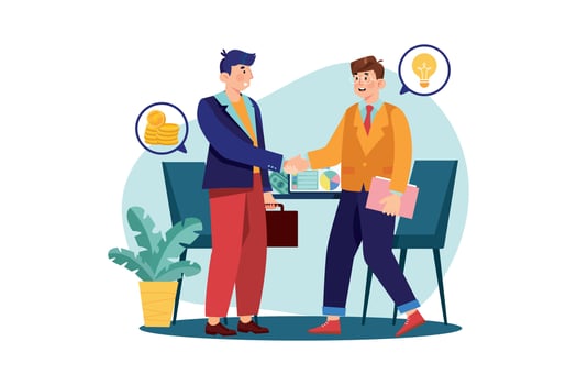 Male investor doing investment vector
