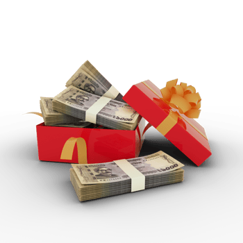 Stack of 1000 Bangladeshi taka notes inside an open red gift box. Bundles of Bangladeshi taka inside a gift box. 3d rendering of money inside box. isolated on transparent background, png transparency
