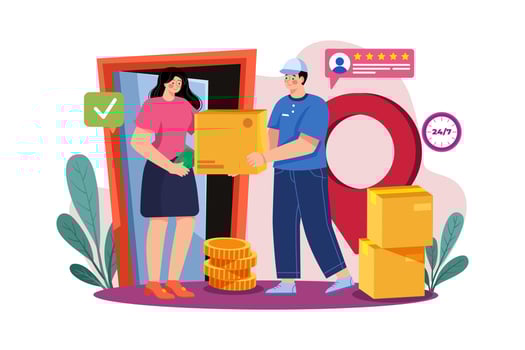 Delivery of product Illustration concept on white background vector
