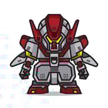 cute mecha robot  vector