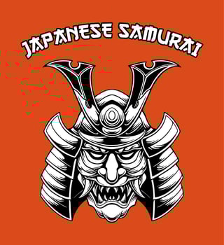 Japanese samurai helmet vector illustration