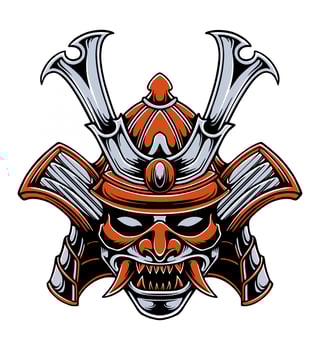 Japanese samurai helmet vector illustration