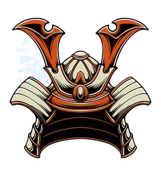 Japanese samurai helmet vector illustration