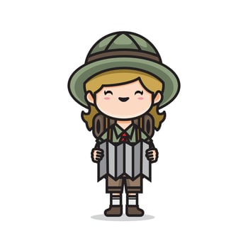 cute girl scout vector