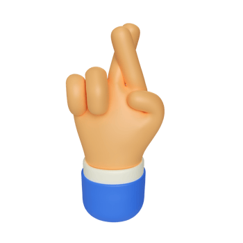 Crossed Finger Hand Gesture 3D Render Illustration png