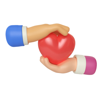 Give Heart Hand Gesture 3D Render Illustration png