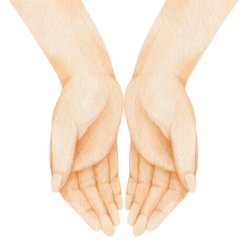 Hands pose open palm of hand watercolor illustration png