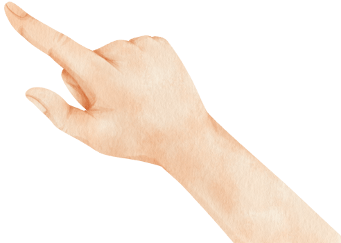Hand pointing watercolor illustration png