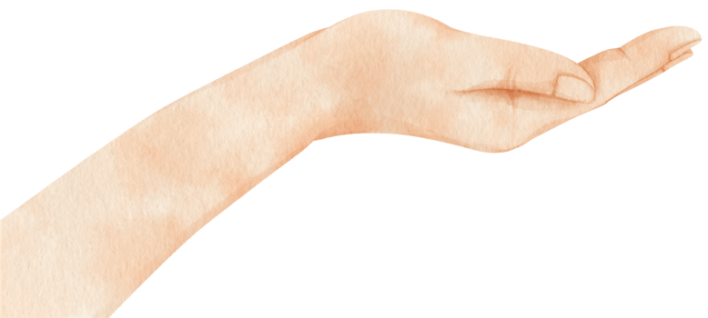 Hand pose watercolor illustration png