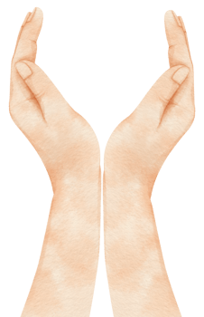 Hands pose watercolor illustration png