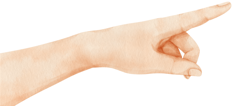 Hand pointing watercolor illustration png