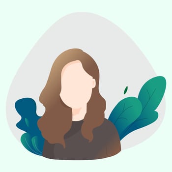 Illustration of woman with plant in behind flat design vector