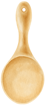 Wooden Scoop Watercolor illustration png