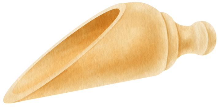 Wooden Scoop Watercolor illustration png