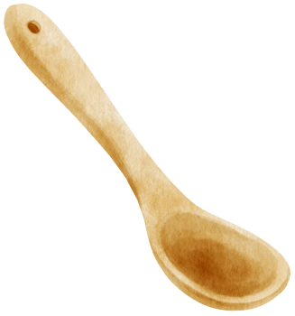 Wooden Spoon Watercolor illustration png