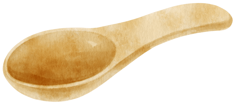 Wooden spoon Watercolor illustration png