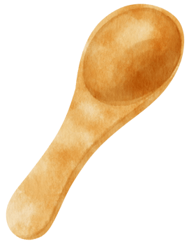 Wooden spoon Watercolor illustration png