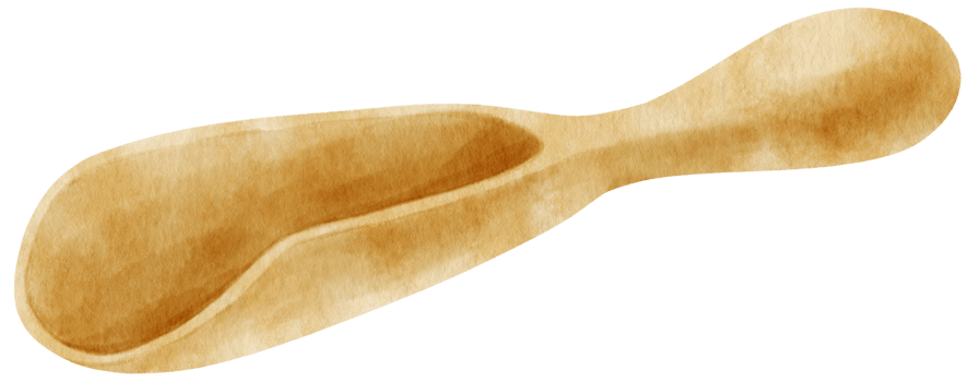 Wooden Scoop Watercolor illustration png