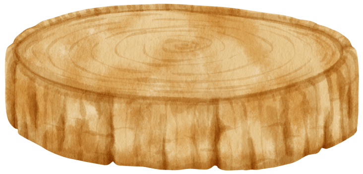 Wooden cutting board Watercolor illustration png