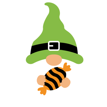 Halloween cute face gnomes design element png