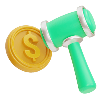 auction illustration 3d png