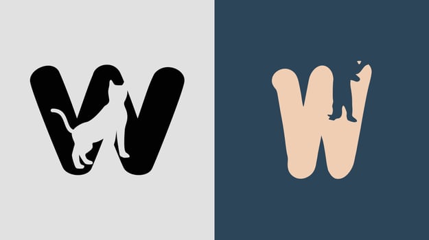 Initial Letters W Cat Logo Designs Bundle. vector