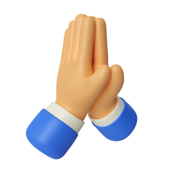 Pray Hand Gesture 3D Render Illustration png