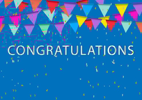 graphics festival flag with text congratulation for backdrop background vector illustration