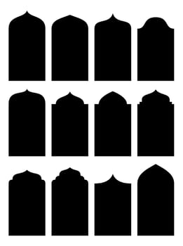 set of islamic frames shapes badges vector