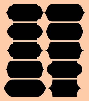 set of islamic frames shapes badges vector