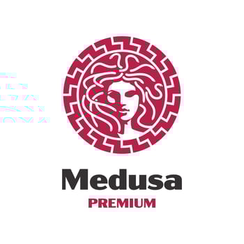 Medusa with Greek Pattern vector