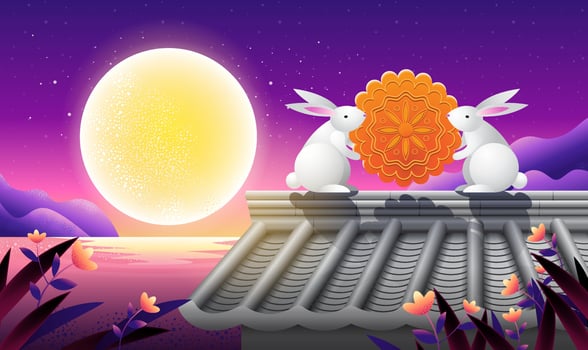 Happy Mid autumn festival, template banner  Background, vector illustrate.